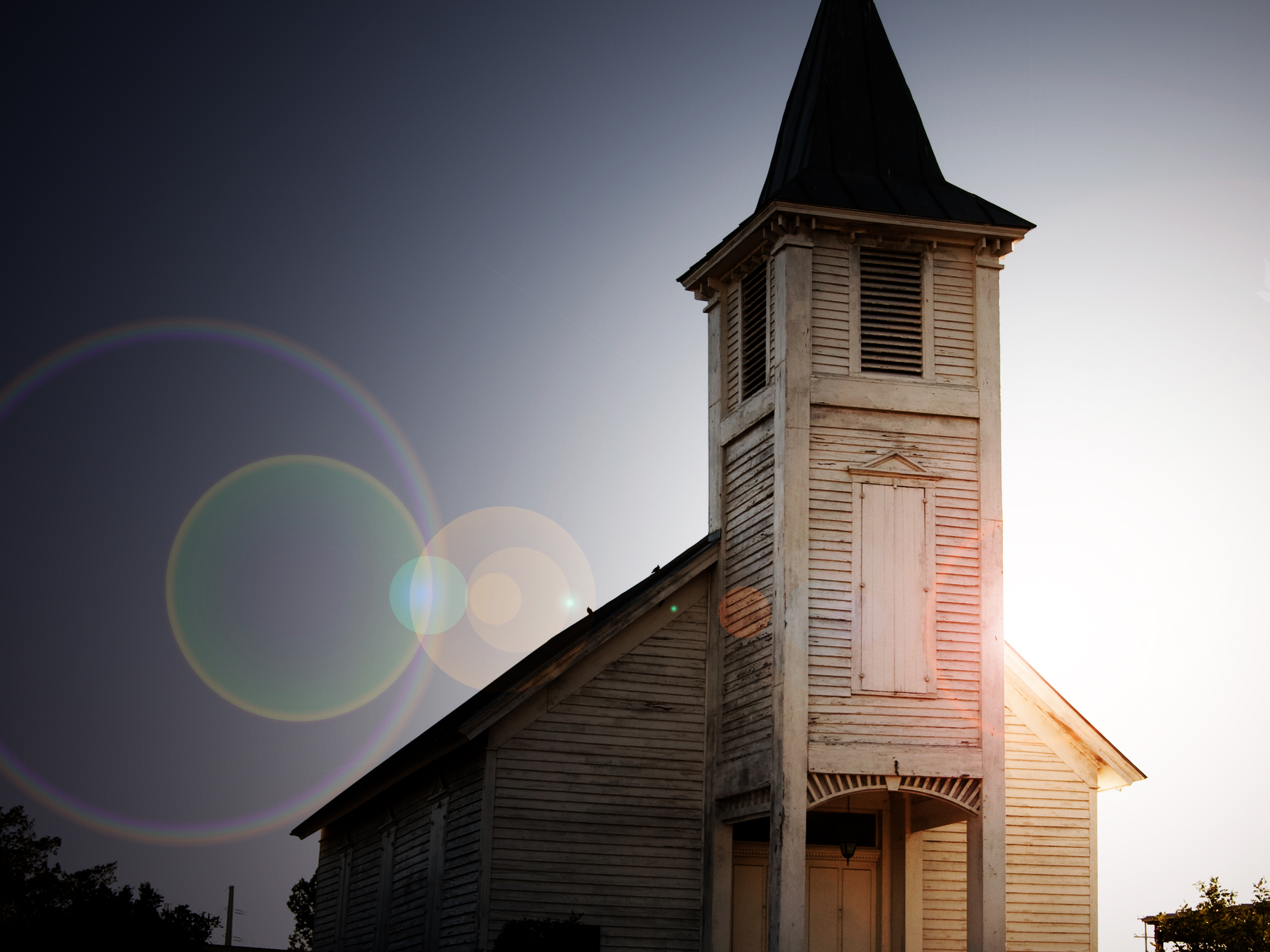 church at sunset