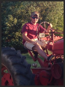 Jacob on the tractor