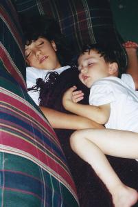 elise and jacob asleep on the couch