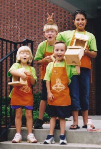 Elise, Jacob, Rebecca and Cameron at church