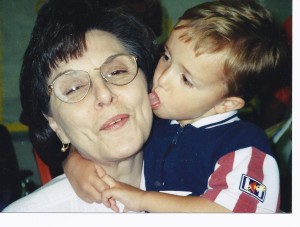 Jacob licking Mom's face