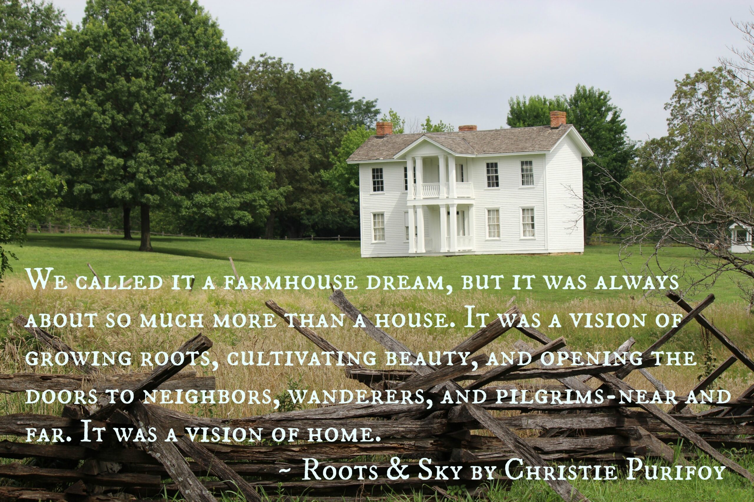 white house in field