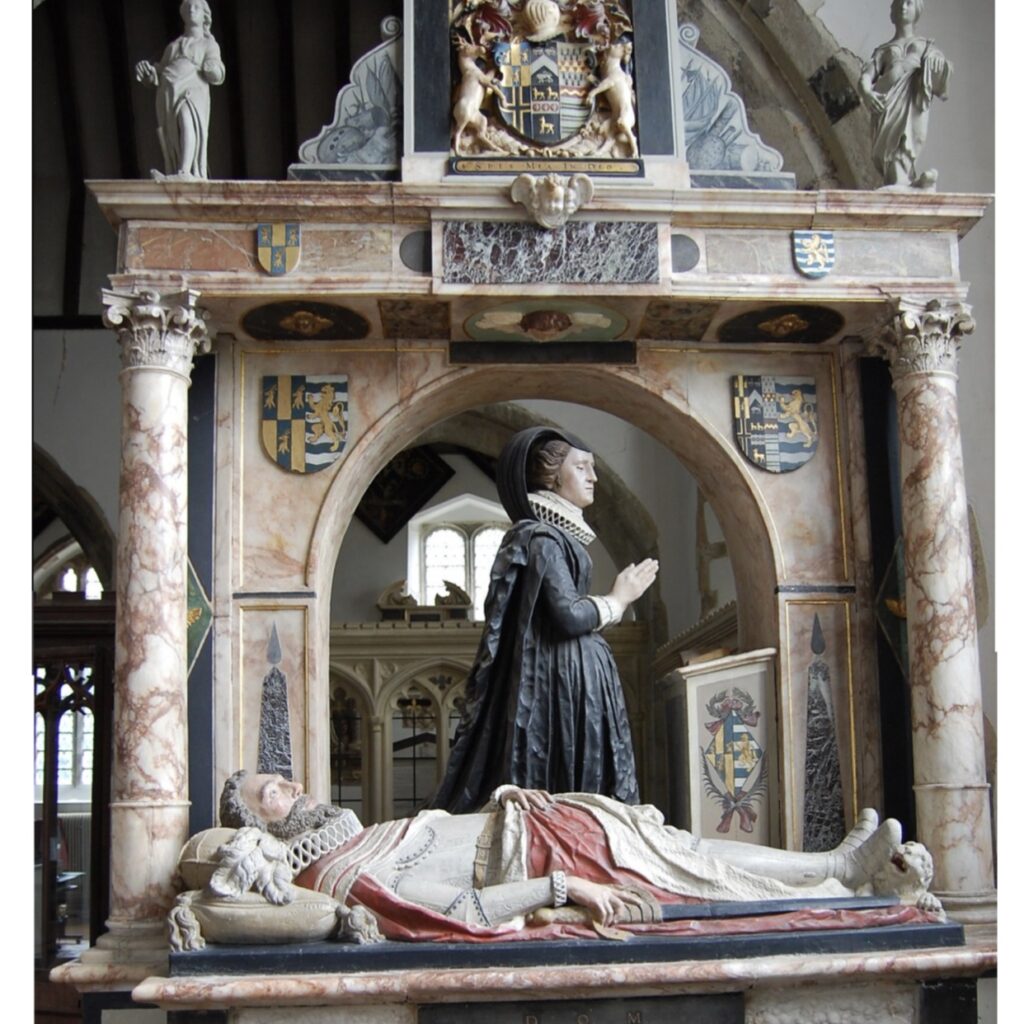 Tomb of Christopher Roper with wife Catherine kneeling over him