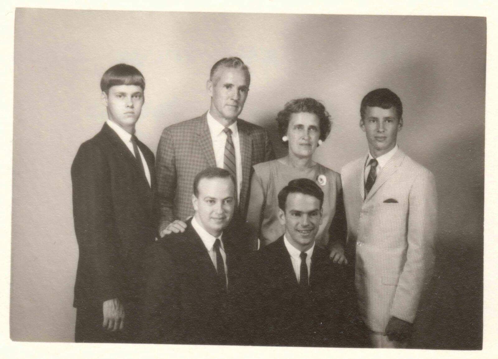 Richard Roper with his wife and four boys